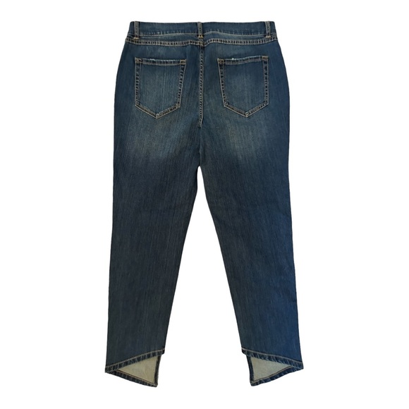 LISA RINNA COLLECTION Skinny JEANS Size 10 Super Cute Angle Cut On Bottom V623 - Picture 1 of 9